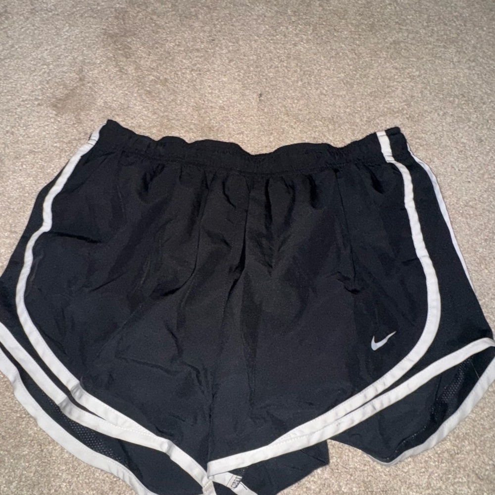 Nike Women's Black and White Athletic Shorts